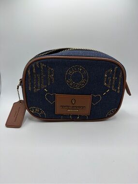 Kurt Geiger Camera Bag Denim and Brown Leather Crossbody Bag